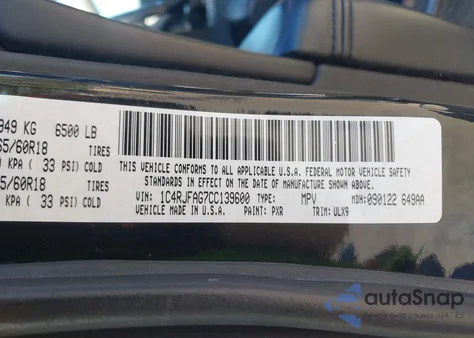 2012 Jeep Grand Cherokee Laredo from USA, damaged, VIN 1C4RJFAG7CC139600